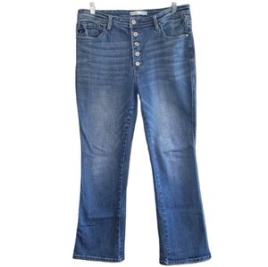 Kancan Flared Jeans Women's Size 31 Button Front Bellbottoms Baby Bells Flares